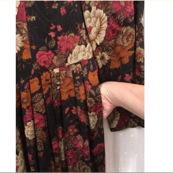 Vintage 80s Boutique Orange Pink Black White Dress - Picture 7 of 11